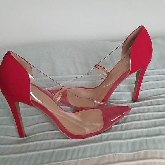 EXPRESS RED AND CLEAR PUMPS - Picture 2 of 4